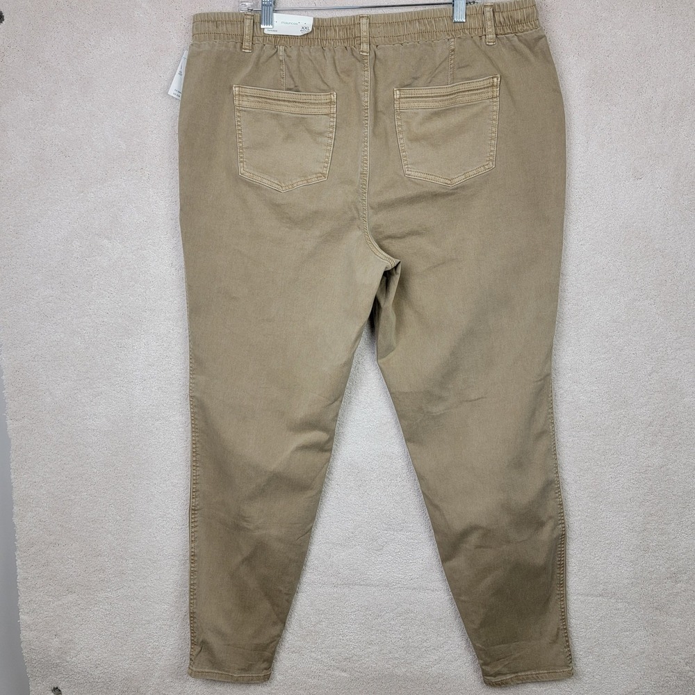 Maurices NWT Tapered Pants Womens XXL 16 18 Plus Size Tan High Rise‎ Utility - Picture 3 of 9